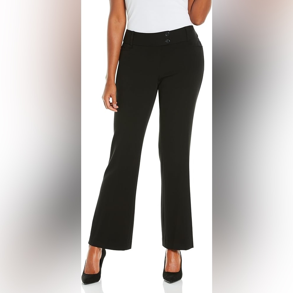 Rafaella Curvy Boot High Rise Black Dress Pants Size 12 Work Career Stretch